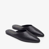 Homebody soft black leather slide sandals