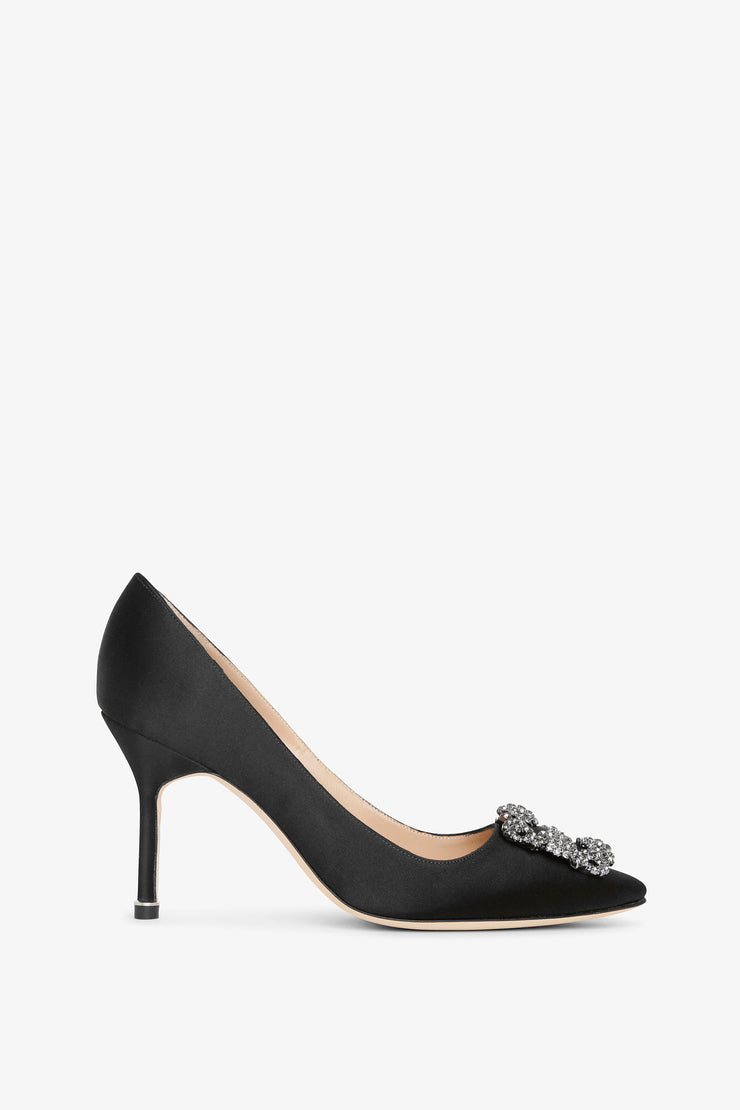 Hangisi 90 black satin pumps