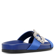 Chilanghi blue satin flat sandals