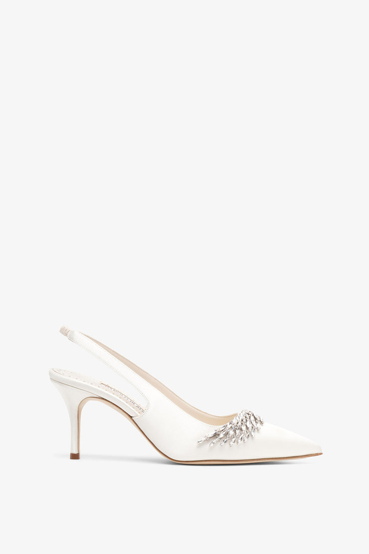 Terala 70 ivory satin slingbacks