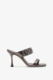 Larapa 90 grey metallic nappa sandals