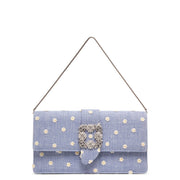 Capri daisy chambray clutch