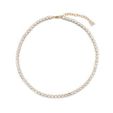 Tennis necklace white and gold