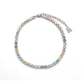 Tennis anklet candy rainbow and silver