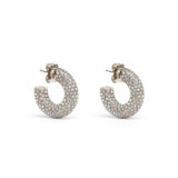 Cameron hoop mini white and silver crystal earrings