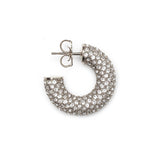Cameron hoop mini white and silver crystal earrings