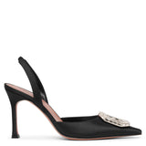 Camelia sling 90 black satin pumps