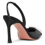 Camelia sling 90 black satin pumps