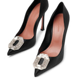 Camelia 105 black satin pumps