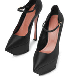 Yigit 150 black satin pumps