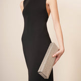 Amini Paloma black crystal clutch