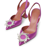 Begum sling 95 purple satin pumps
