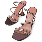 Naima 95 dark brown crystal sandals