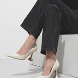 Ami pump 95 ivory leather pumps