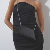 Superamini Yigit black leather clutch