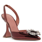 Begum sling 95 brown metallic patent pumps