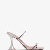 Gilda 95 grey metallic patent sandals