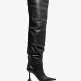 Olivia 95 black leather over knee boots