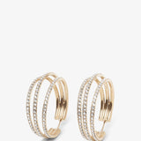 Vittoria hoop white and gold crystal earrings