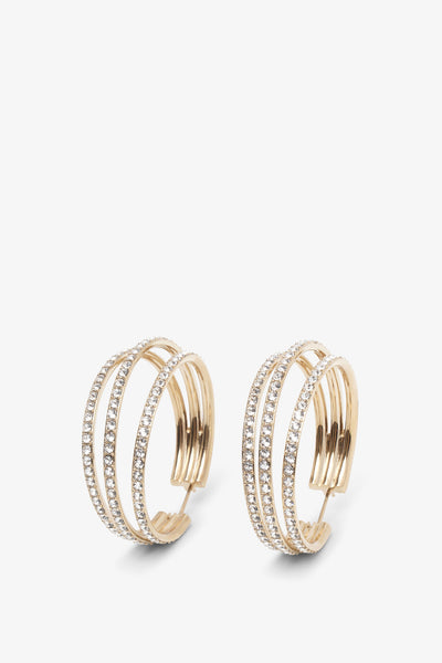 Vittoria hoop white and gold crystal earrings