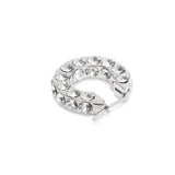 Jah hoop small white and silver crystal earrings