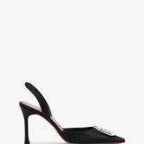 Camelia sling 90 black satin pumps