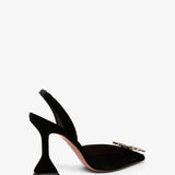 Begum sling 95 black velvet pumps