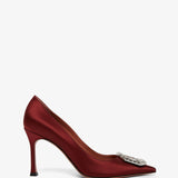 Camelia 90 red satin pumps