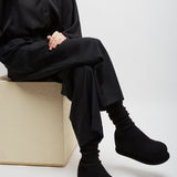Veneda platform black knitted stretch boots
