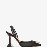 Begum 95 black mesh slingback pumps