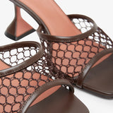 Lupita 70 brown net mules