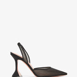 Holli 95 black mesh slingback pumps