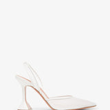 Holli 95 white mesh slingback pumps