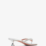Gigi 45 silver thong mules