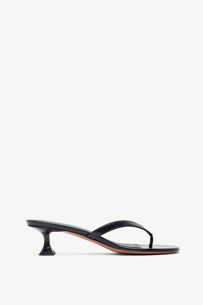 Juliette 45 black patent thong mules