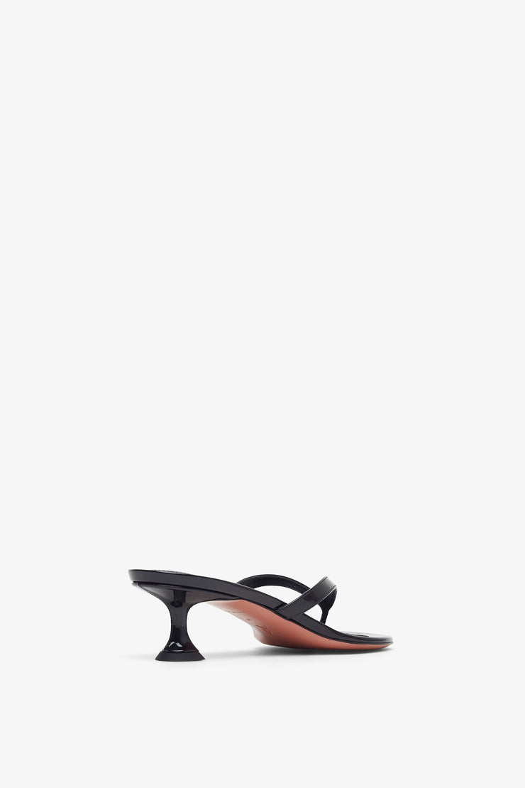 Juliette 45 black patent thong mules