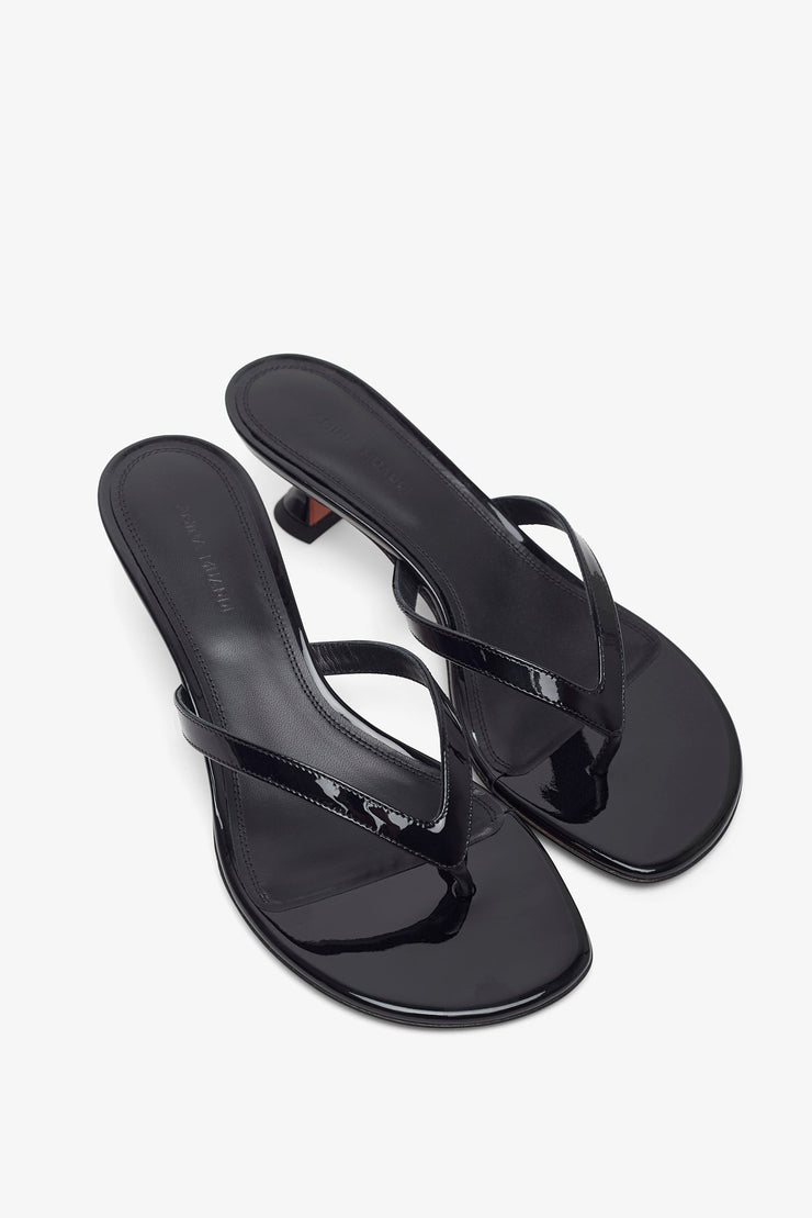 Juliette 45 black patent thong mules