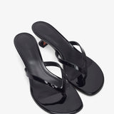 Juliette 45 black patent thong mules