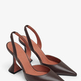 Holli 95 brown leather slingbacks