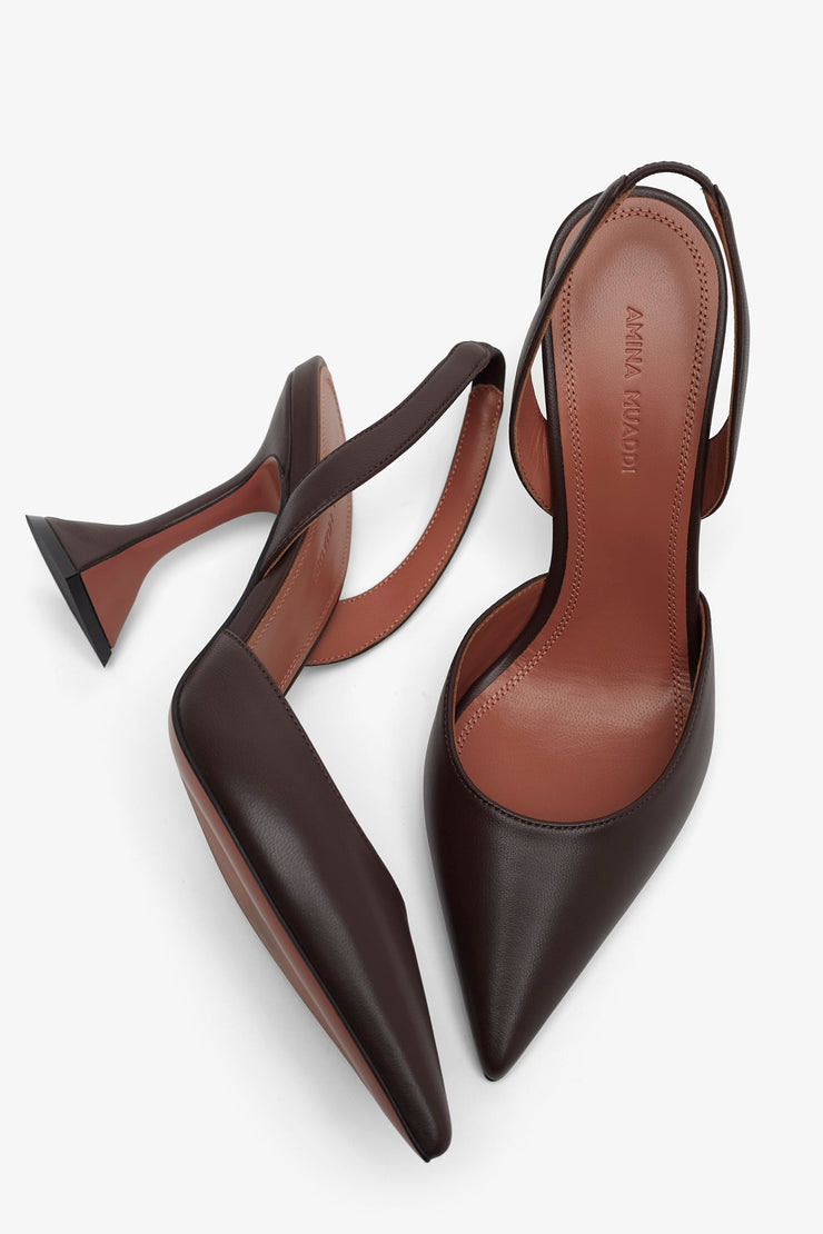 Holli 95 brown leather slingbacks