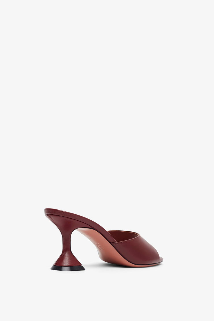 Lupita 70 dark red leather slippers