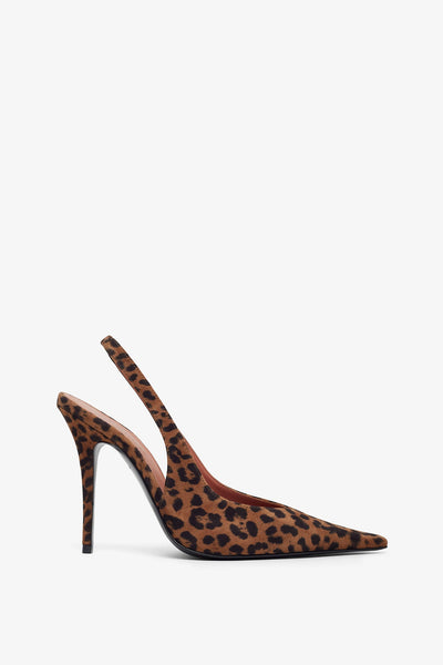Anok 105 leopard suede slingbacks