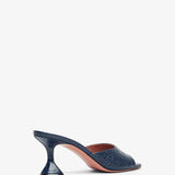 Lupita Slipper 70 navy embossed leather mules