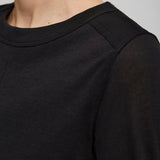 Crew neck black top