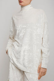 Liquid white high neck top