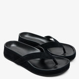Round black flip flops