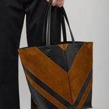 Pot black and beige tote bag