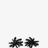 Cluster pearl black earrings