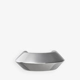 Silver geometric bowl on a white background