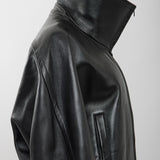 Swathe black leather jacket